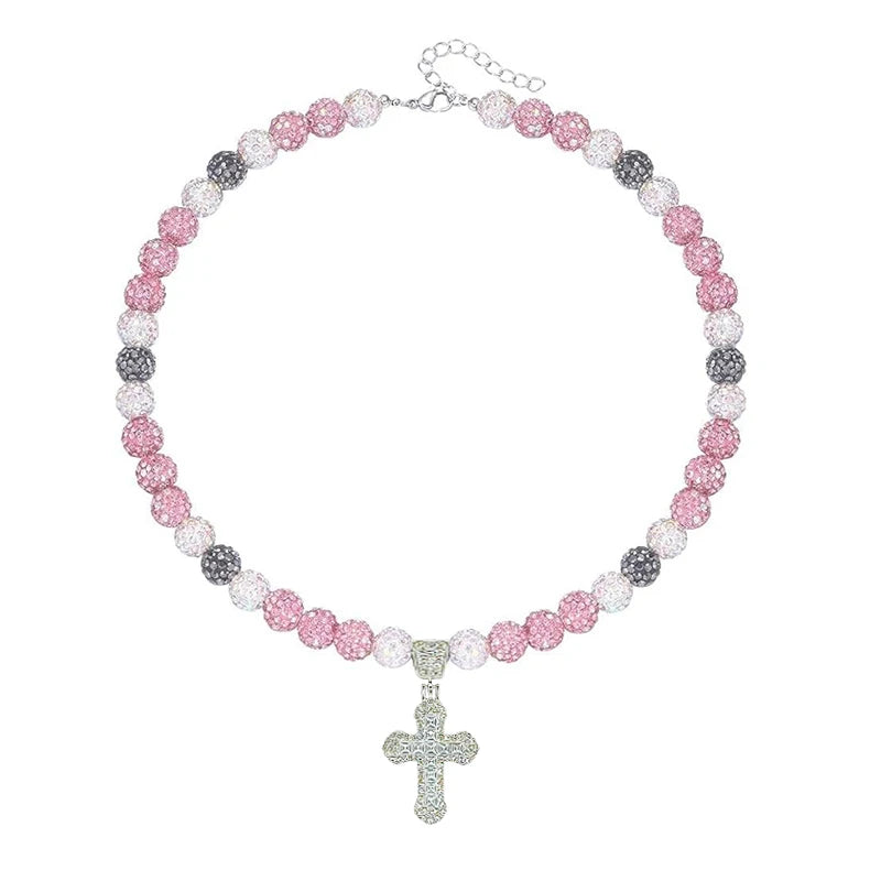 Drip Squad - Beaded Necklace with Cross