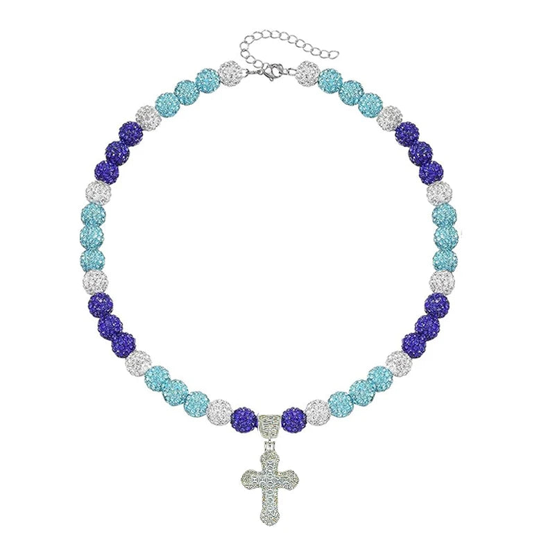 Drip Squad - Beaded Necklace with Cross