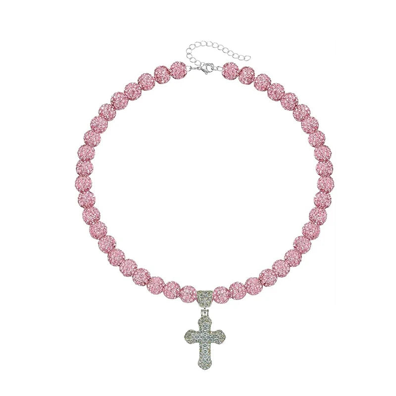 Drip Squad - Beaded Necklace with Cross