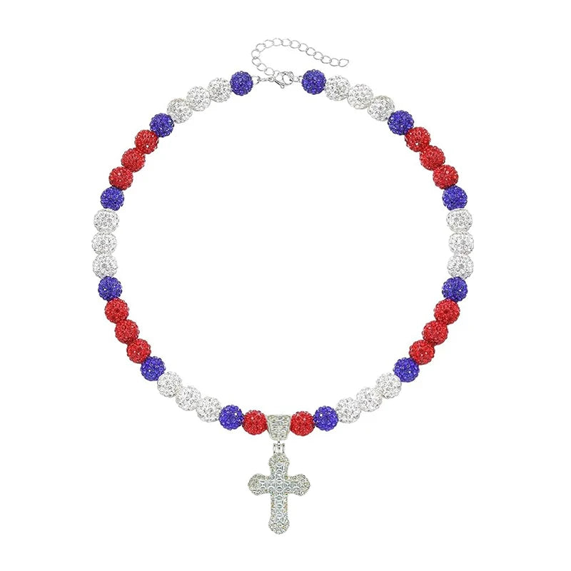 Drip Squad - Beaded Necklace with Cross