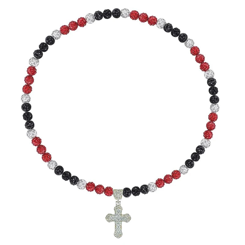 Drip Squad - Beaded Necklace with Cross