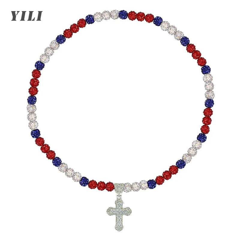 Drip Squad - Beaded Necklace with Cross