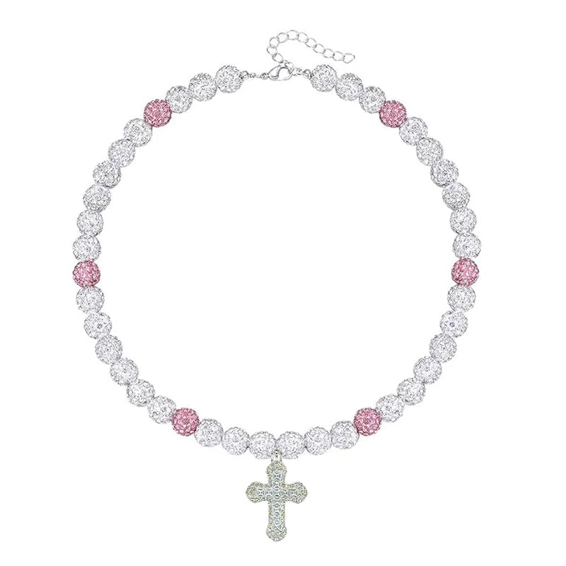 Drip Squad - Beaded Necklace with Cross