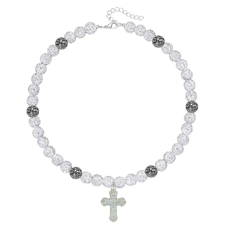 Drip Squad - Beaded Necklace with Cross