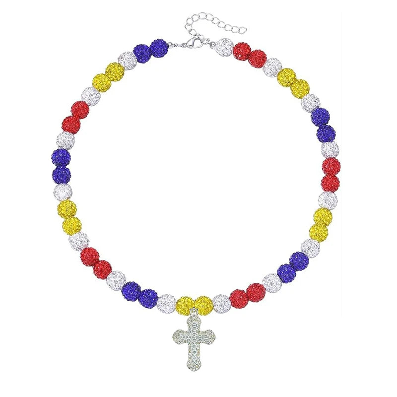 Drip Squad - Beaded Necklace with Cross