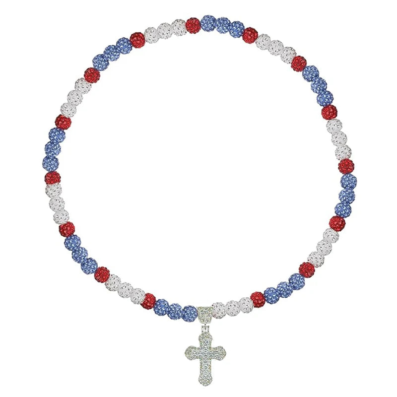 Drip Squad - Beaded Necklace with Cross