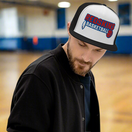 Redskins Basketball - Flat Bill Trucker Cap