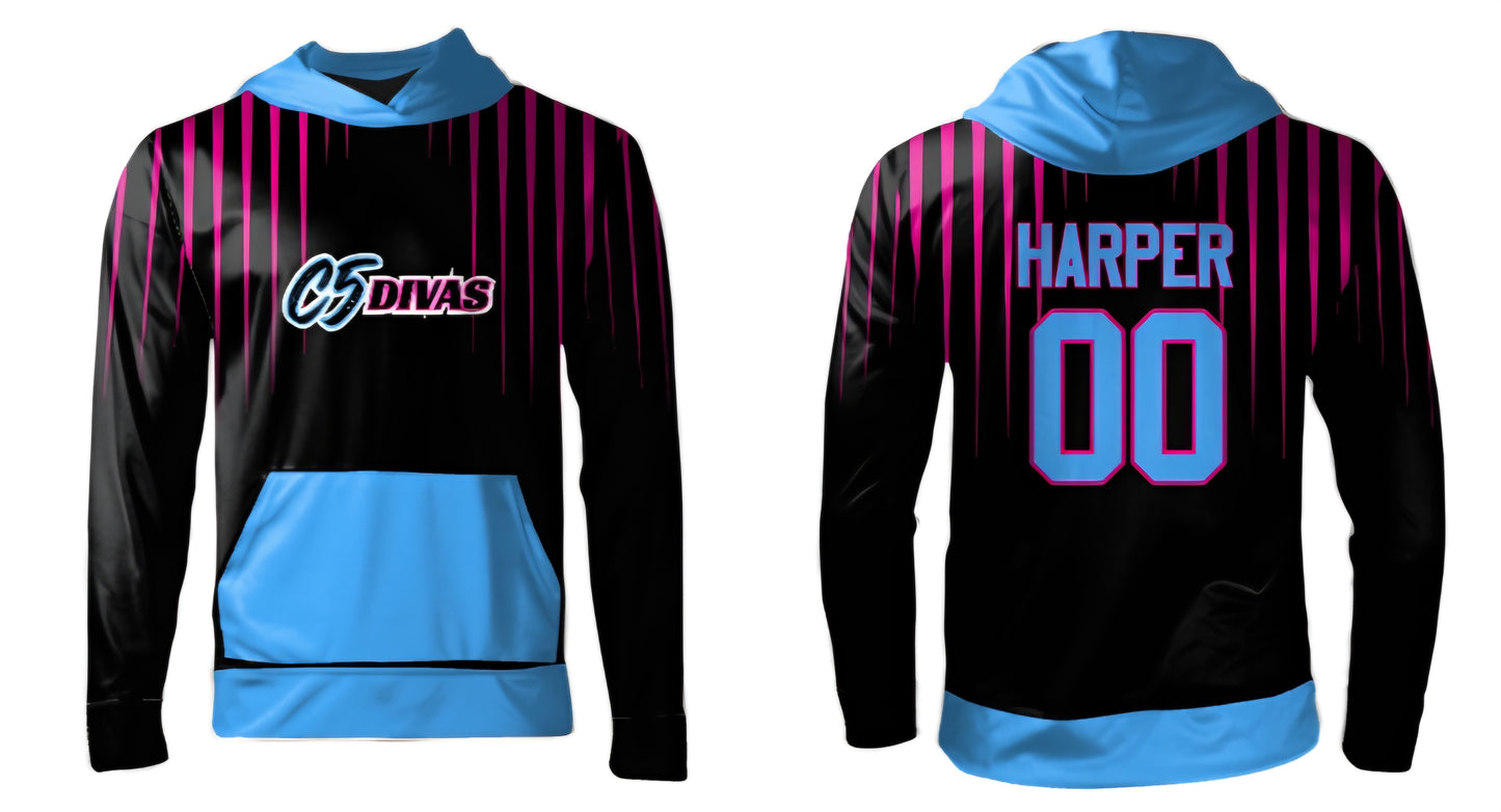 C5 Divas - Personalized- Long Sleeved Fleece Hoodie