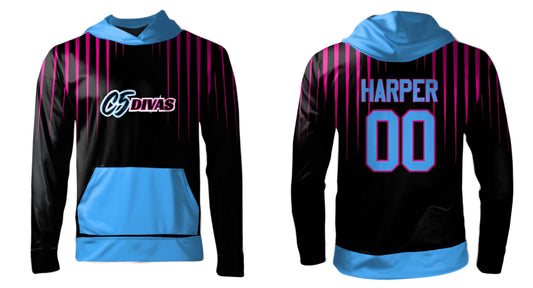 C5 Divas - Personalized- Long Sleeved Fleece Hoodie
