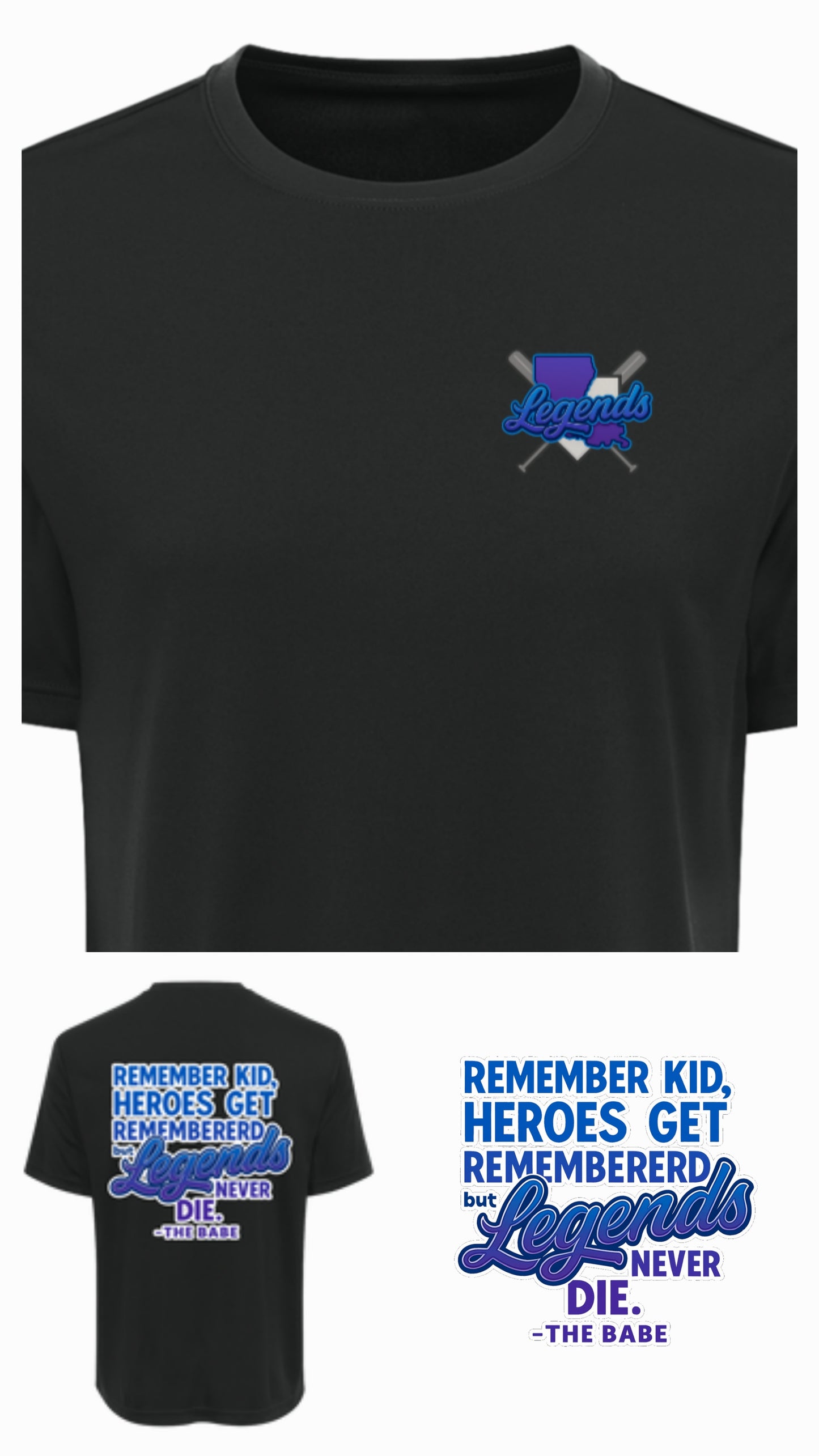 Legends Never Die - Softball - Unisex Competitor Tee