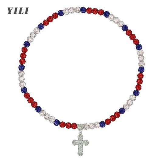 Drip Squad - Beaded Necklace with Cross