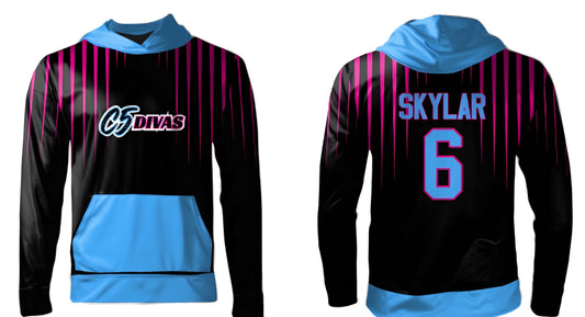 C5 Divas - Personalized- Long Sleeved Fleece Hoodie